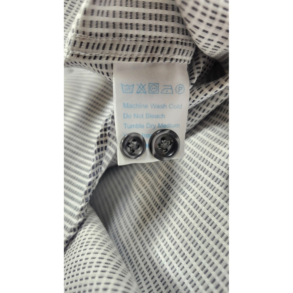 Twillory Safe Cotton Mens 16.5 34/35 Tailored Fit Non-Iron Dress Shirt Blue - Picture 5 of 9